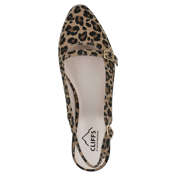 Summit By White Mountain Miloni Slingback Flat - Tan Leopard Print