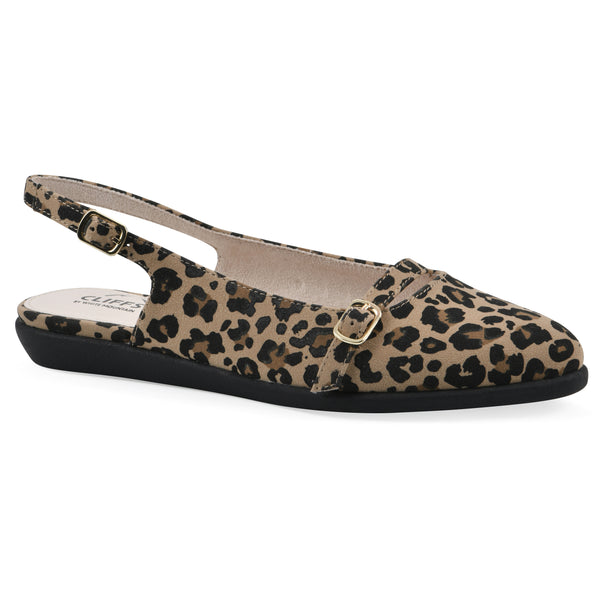 summit by white mountain Miloni Slingback Flat - Tan Leopard Print