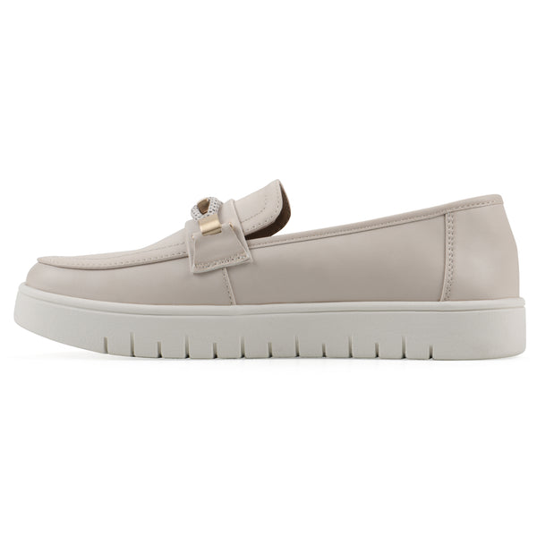Summit By White Mountain Naathan Recovery Loafer - Eggshell Faux Leather