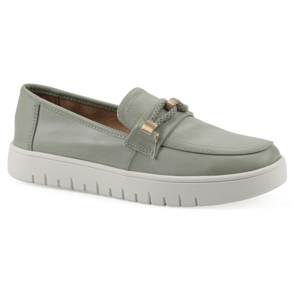 summit by white mountain Naathan Recovery Loafer - Sage Green Faux Leather
