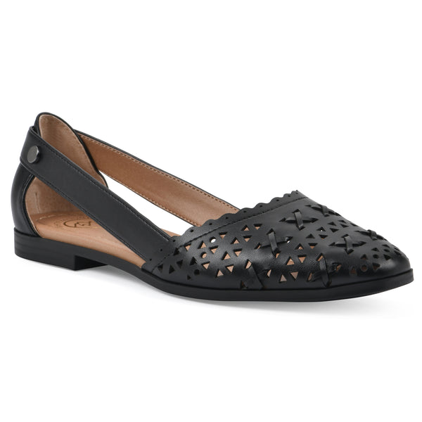 summit by white mountain Nobler Flat - Black Faux Leather