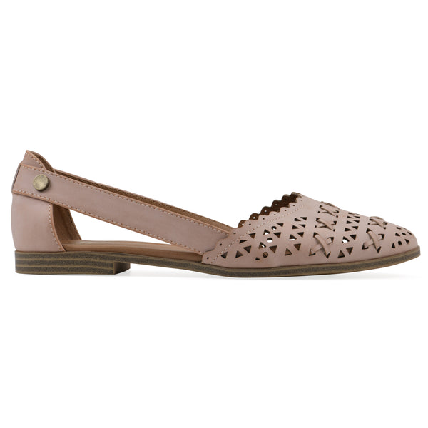 Summit By White Mountain Nobler Flat - Blush Faux Leather