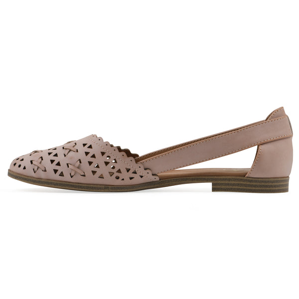 Summit By White Mountain Nobler Flat - Blush Faux Leather