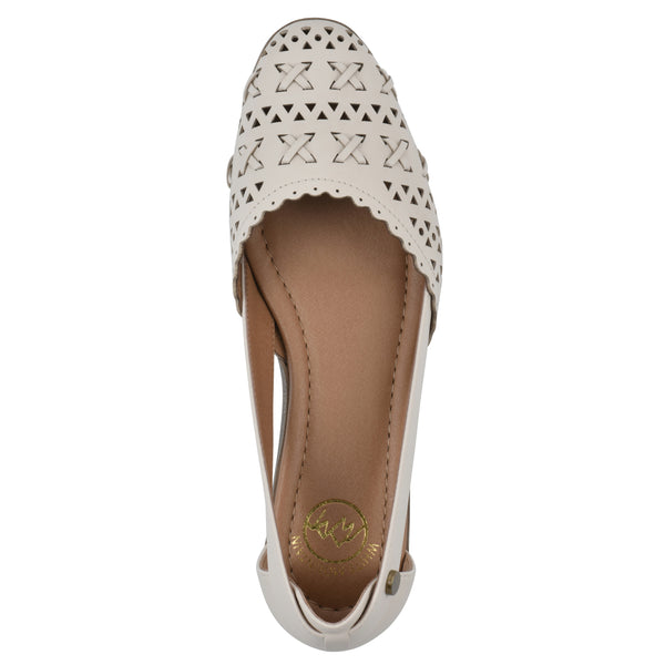 Summit By White Mountain Nobler Flat - Eggshell Faux Leather