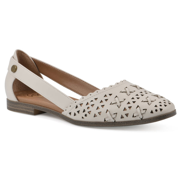 summit by white mountain Nobler Flat - Eggshell Faux Leather