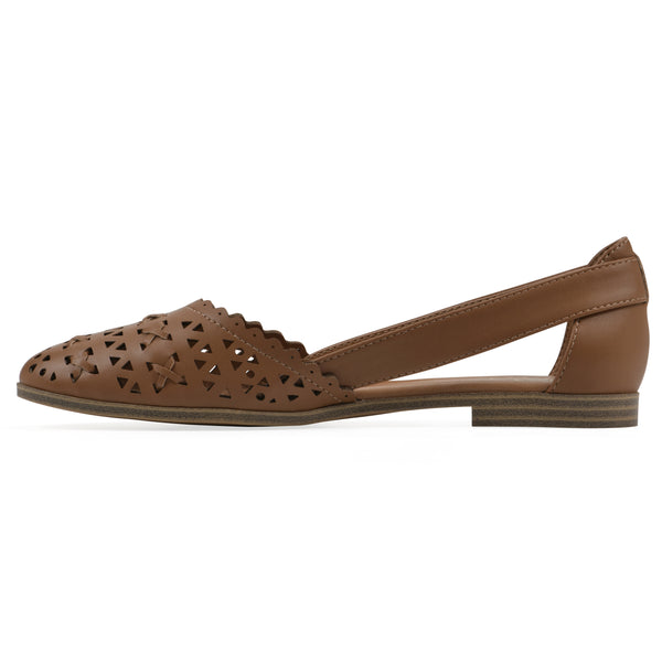 Summit By White Mountain Nobler Flat - Tan Faux Leather