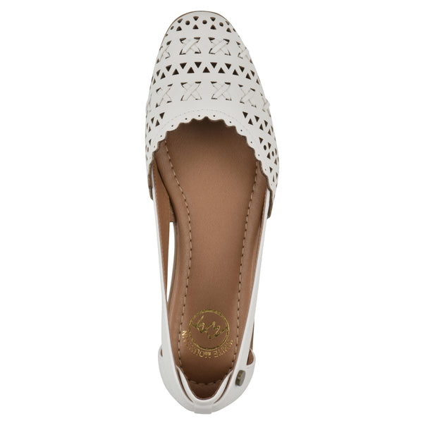 Summit By White Mountain Nobler Flat - White Faux Leather