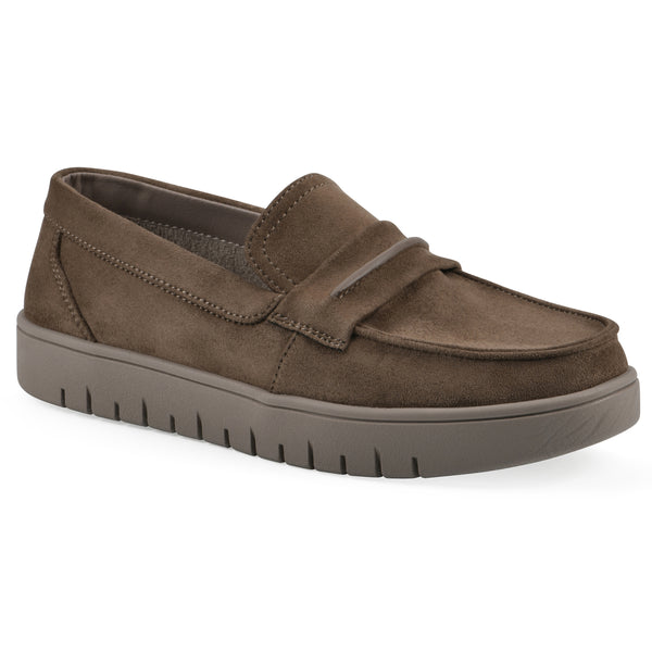 summit by white mountain Nocci Recovery Loafer - Dark Taupe Faux Suede