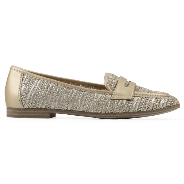 Summit By White Mountain North Loafer - Light Gold Raffia