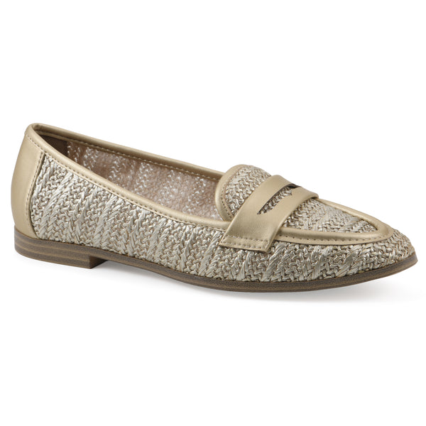 summit by white mountain North Loafer - Light Gold Raffia
