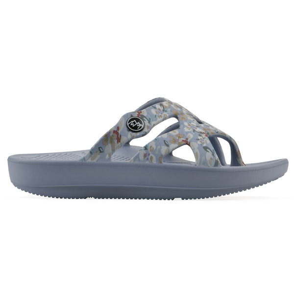 Summit By White Mountain Rip Recovery Sandal - Blue Floral Print