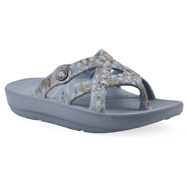 summit by white mountain Rip Recovery Sandal - Blue Floral Print