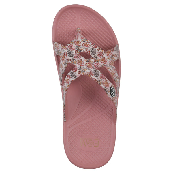 Summit By White Mountain Rip Recovery Sandal - Blush Floral Print
