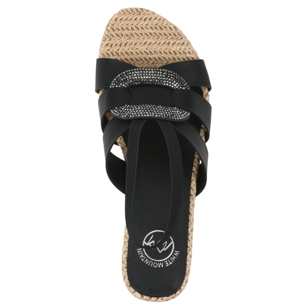 Summit By White Mountain Atavi Wedge Sandal - Black