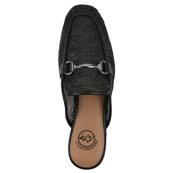 Summit By White Mountain Bobbin Mule - Black Raffia