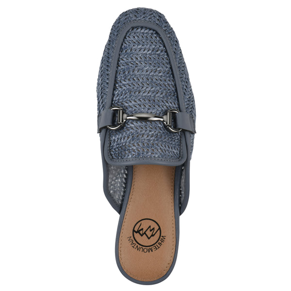 Summit By White Mountain Bobbin Mule - Blue Raffia