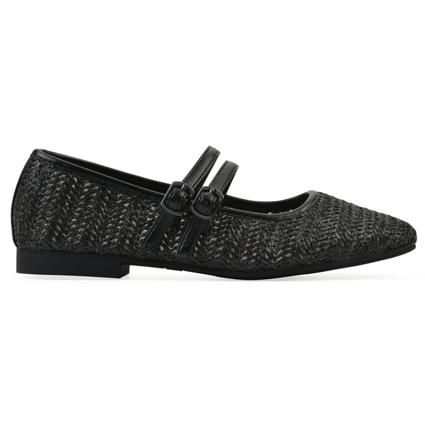 Summit By White Mountain Bocage Flat - Black Raffia