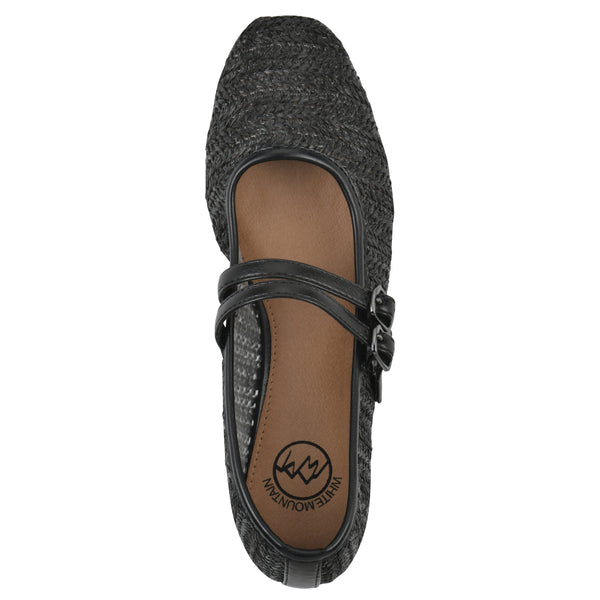 Summit By White Mountain Bocage Flat - Black Raffia