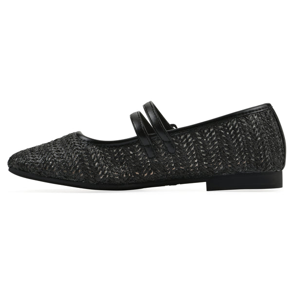 Summit By White Mountain Bocage Flat - Black Raffia