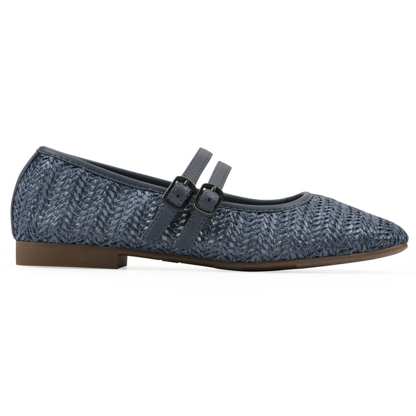 Summit By White Mountain Bocage Flat - Blue Raffia