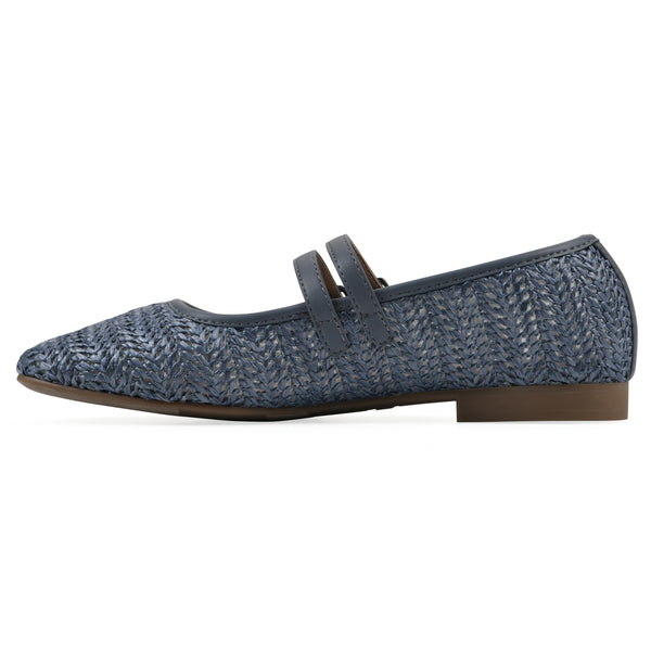 Summit By White Mountain Bocage Flat - Blue Raffia