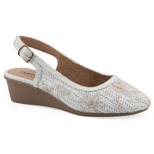 summit by white mountain Boris Wedge - White Fabric