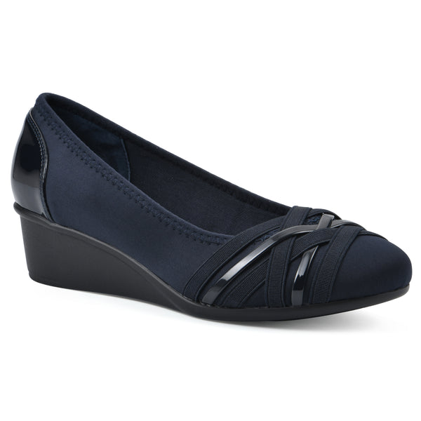 summit by white mountain Bowie Wedge - Navy Nylon
