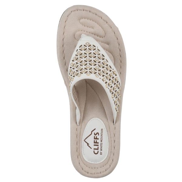 Summit By White Mountain Camila Sandal - White