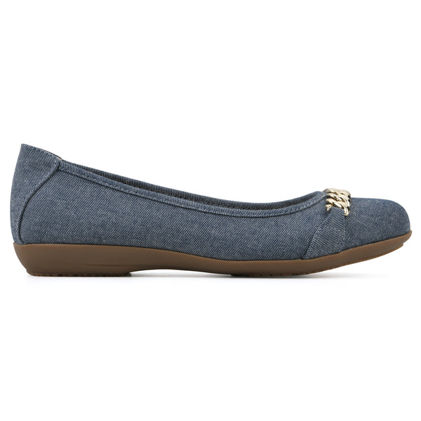 Summit By White Mountain Charmed Flat - Denim Blue