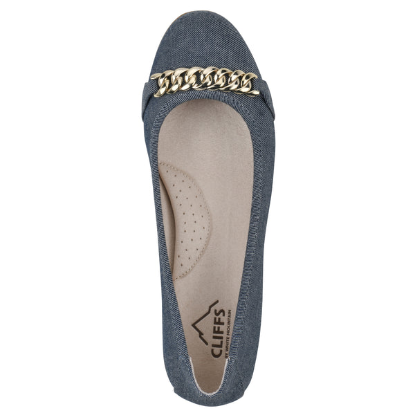 Summit By White Mountain Charmed Flat - Denim Blue