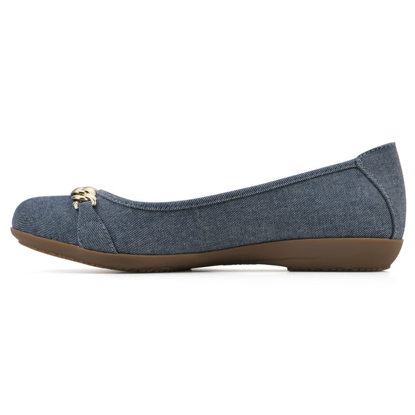 Summit By White Mountain Charmed Flat - Denim Blue