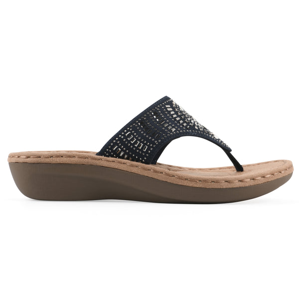 Summit By White Mountain Cienna Sandal - Navy