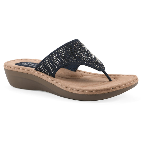 summit by white mountain Cienna Sandal - Navy