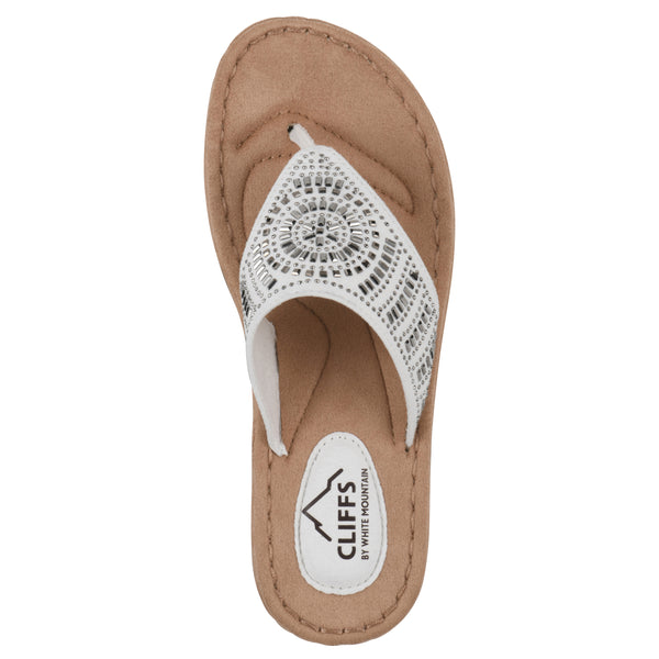 Summit By White Mountain Cienna Sandal - White