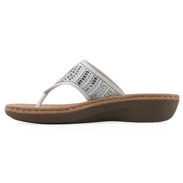 Summit By White Mountain Cienna Sandal - White