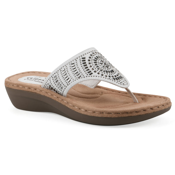 summit by white mountain Cienna Sandal - White