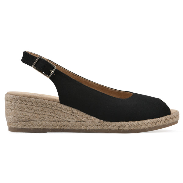 Summit By White Mountain Maize Wedge - Black Fabric