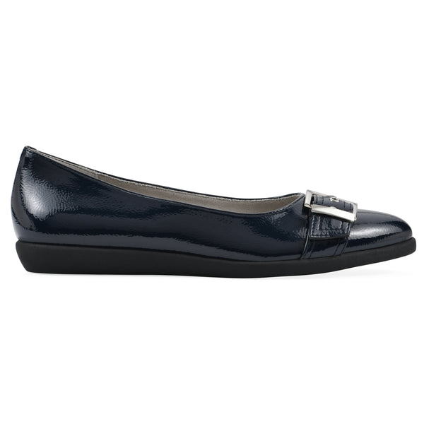 Summit By White Mountain Miliani Flat - Navy Patent
