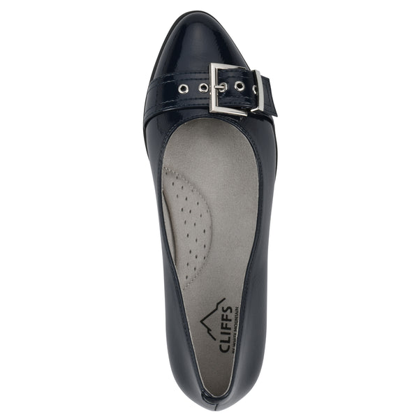 Summit By White Mountain Miliani Flat - Navy Patent