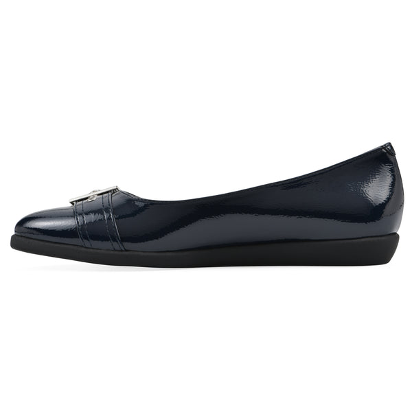 Summit By White Mountain Miliani Flat - Navy Patent