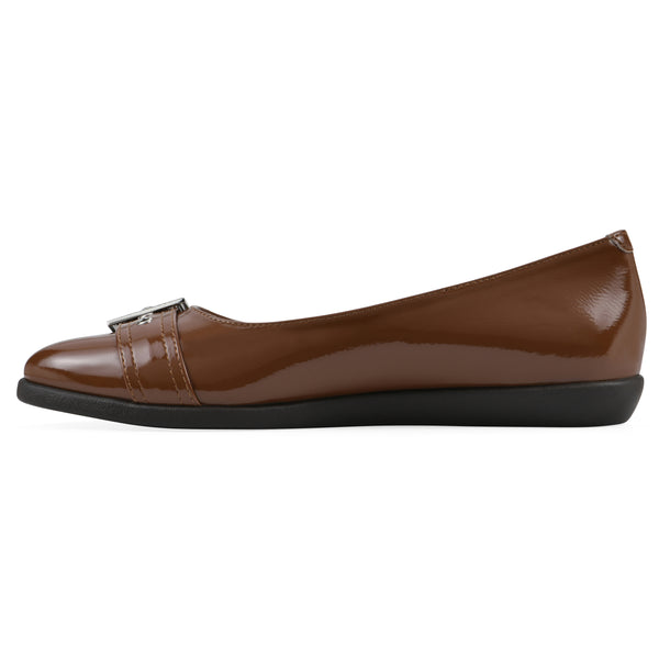 Summit By White Mountain Miliani Flat - Tan Patent