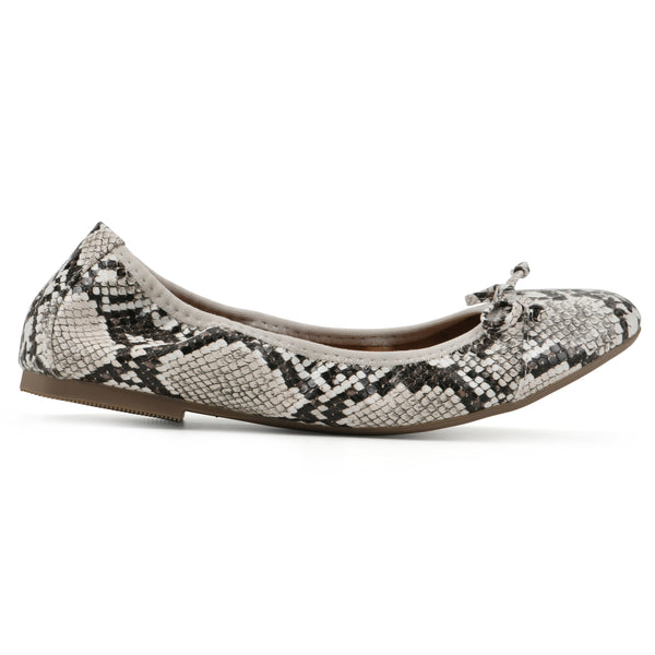 Summit By White Mountain Sunnyside II Flat - Natural Snake Print Faux Leather