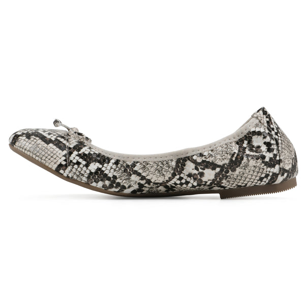 Summit By White Mountain Sunnyside II Flat - Natural Snake Print Faux Leather