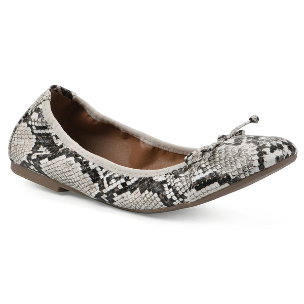 summit by white mountain Sunnyside II Flat - Natural Snake Print Faux Leather
