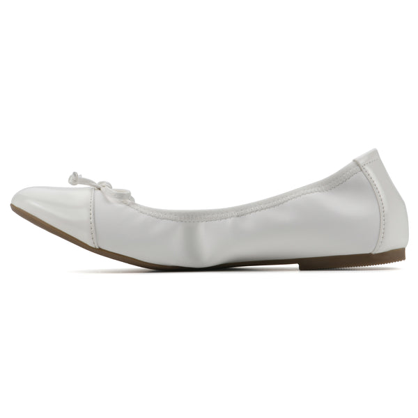 Summit By White Mountain Sunnyside II Flat - White & White Patent Multi