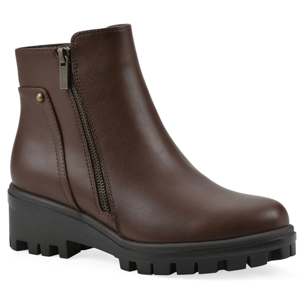 summit by white mountain Tahj Bootie - Mocha Faux Leather