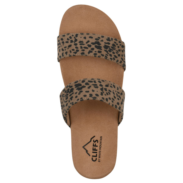 Summit By White Mountain Tahlie Sandal - Tan Cheetah Fabric