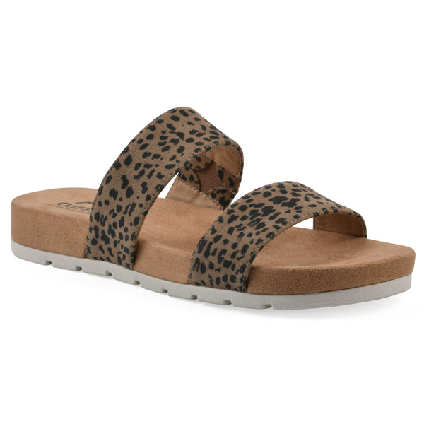 summit by white mountain Tahlie Sandal - Tan Cheetah Fabric