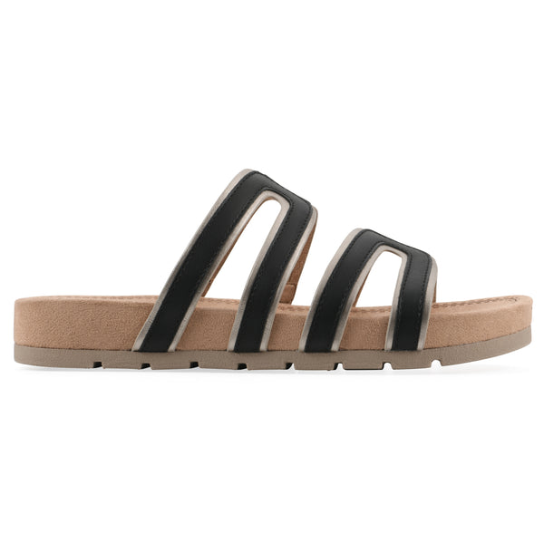 Summit By White Mountain Tinarose Sandal - Black With Pale Gold