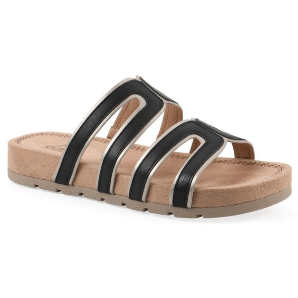 summit by white mountain Tinarose Sandal - Black with Pale Gold